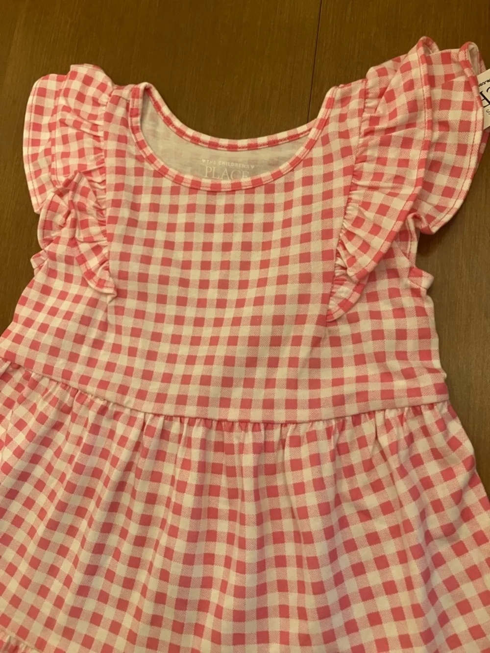 3T Pink Gingham Ruffle-Sleeve Tiered Dress - Picture 3 of 5